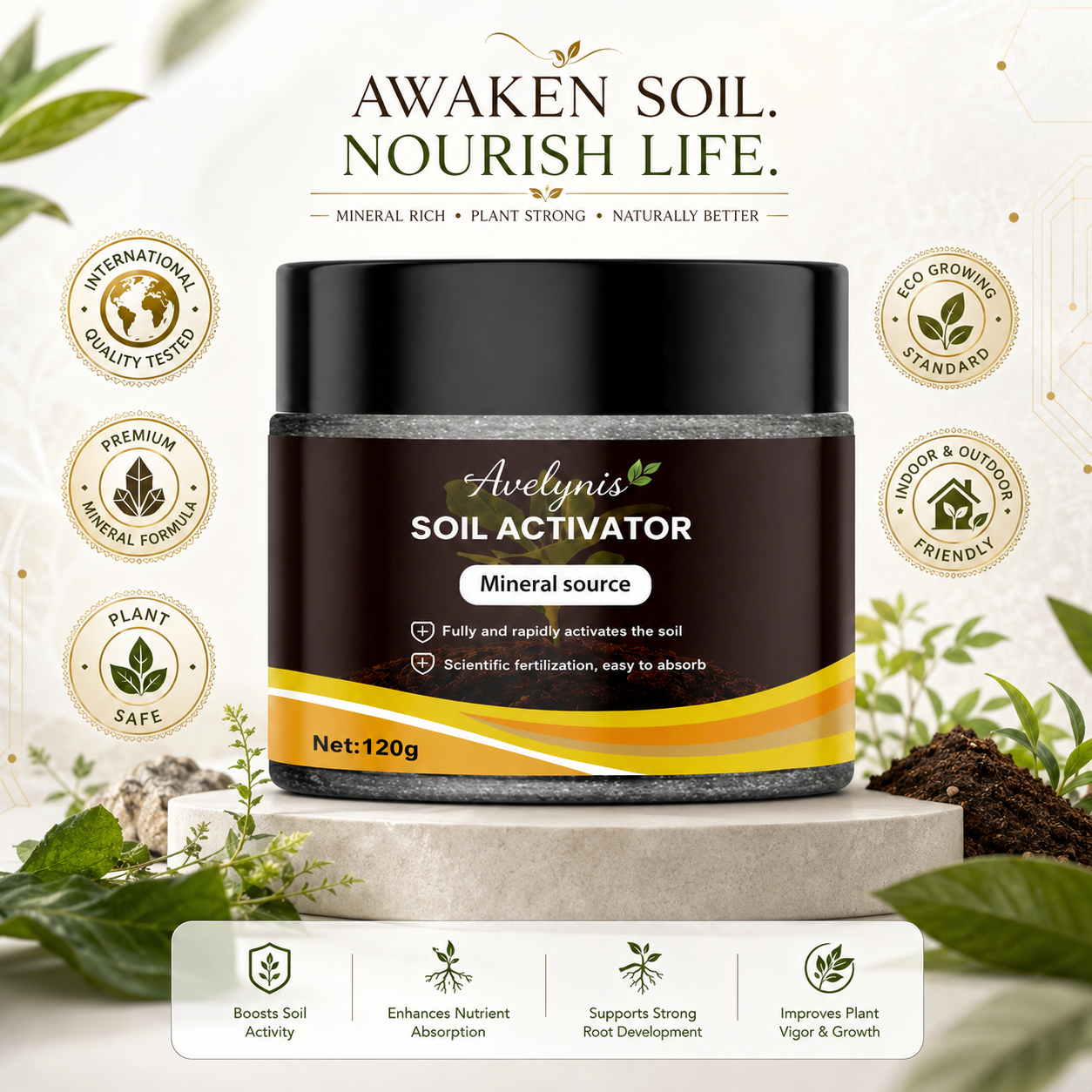 Avelynis® The 10-Second Soil Miracle: Bring Dying Plants Back to Life Instantly.
