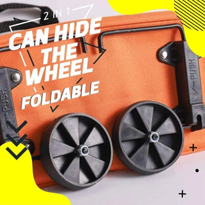 🔥HOT SALE 50% OFF🔥 Foldable 2-in-1 Rolling Shopping Bag – With Luggage-Style Wheels