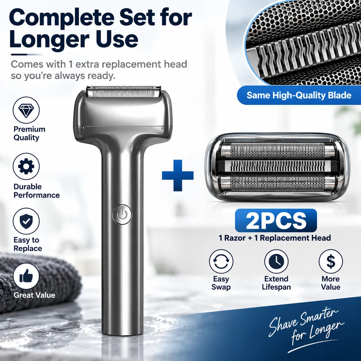 1 Shaver + 2 Replacement Head