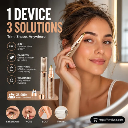 🔥 NEW ✨ Avelynis™ 3-in-1 Precision Eyebrow Trimmer – Shape, Smooth & Touch Up in Minutes