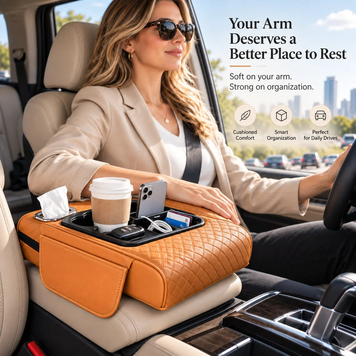 🌟NEW Integrated Pressurized Multifunctional Car Armrest Heightening Pad