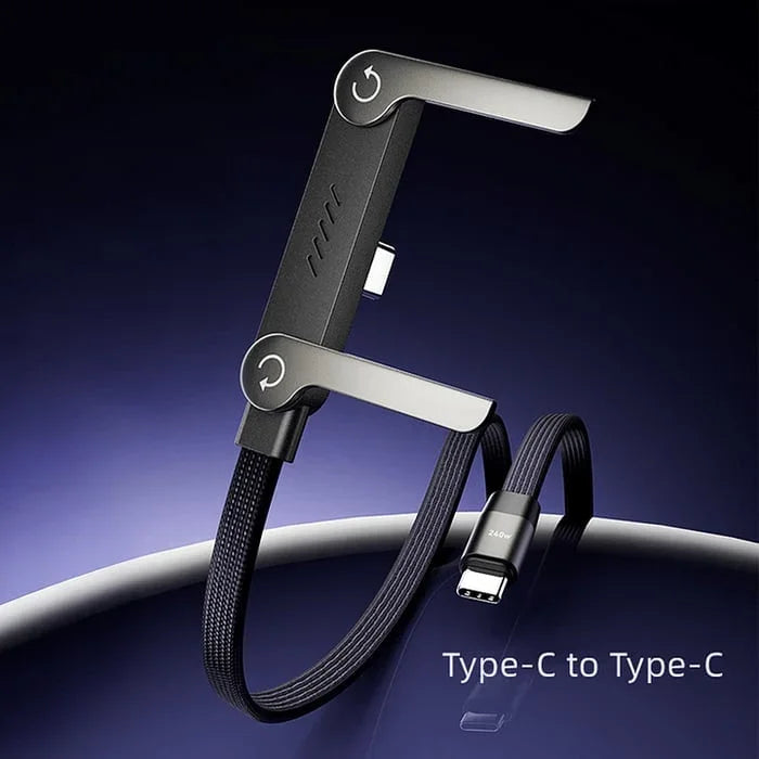 2-in-1 Braided Fast Charge Cable With Built-in Phone Stand