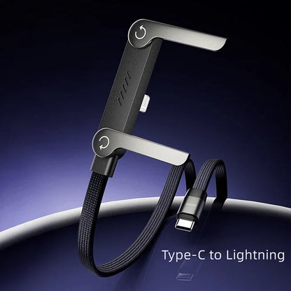 2-in-1 Braided Fast Charge Cable With Built-in Phone Stand